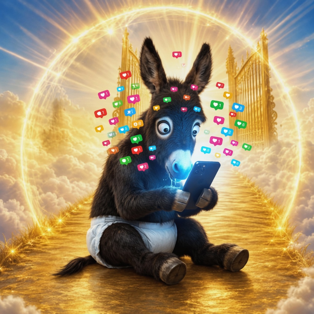 Phone addiction — HeeHaw hypnotized by notifications